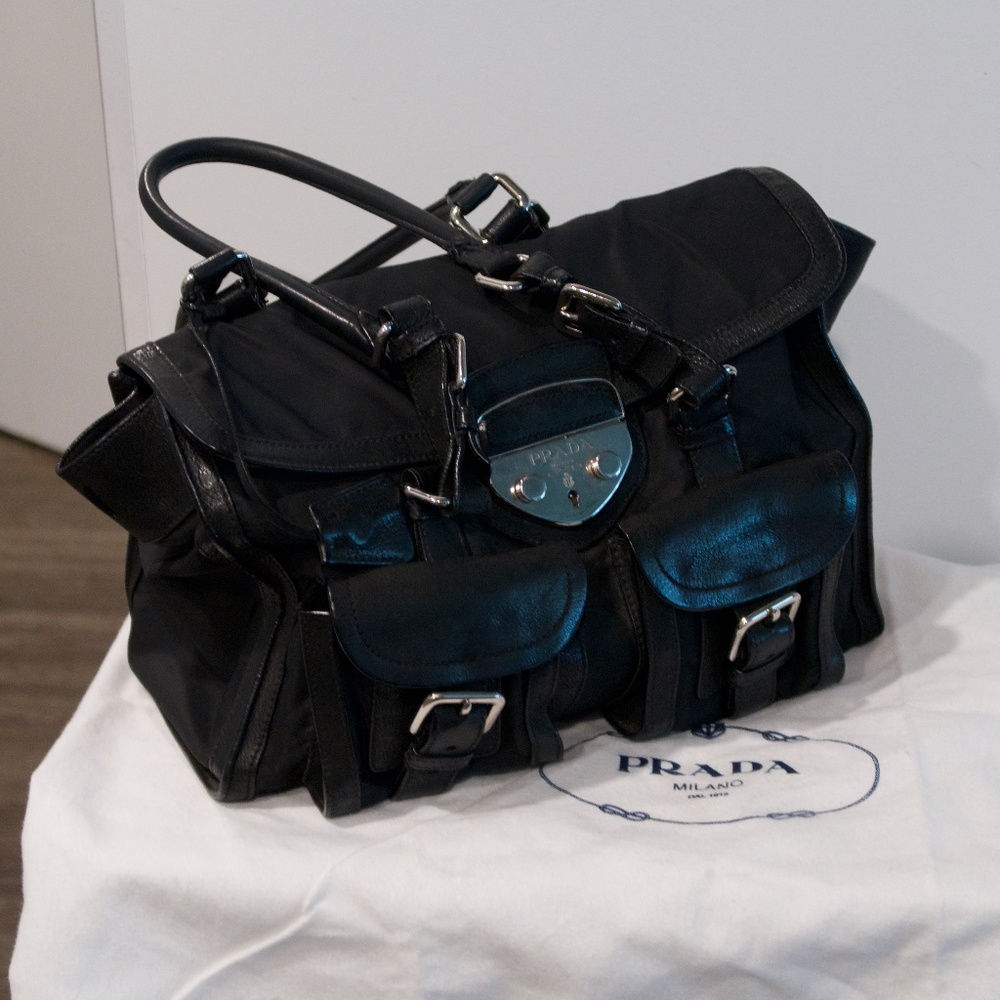 Prada Pattina Tessuto Antic Handbag. Style Br3131